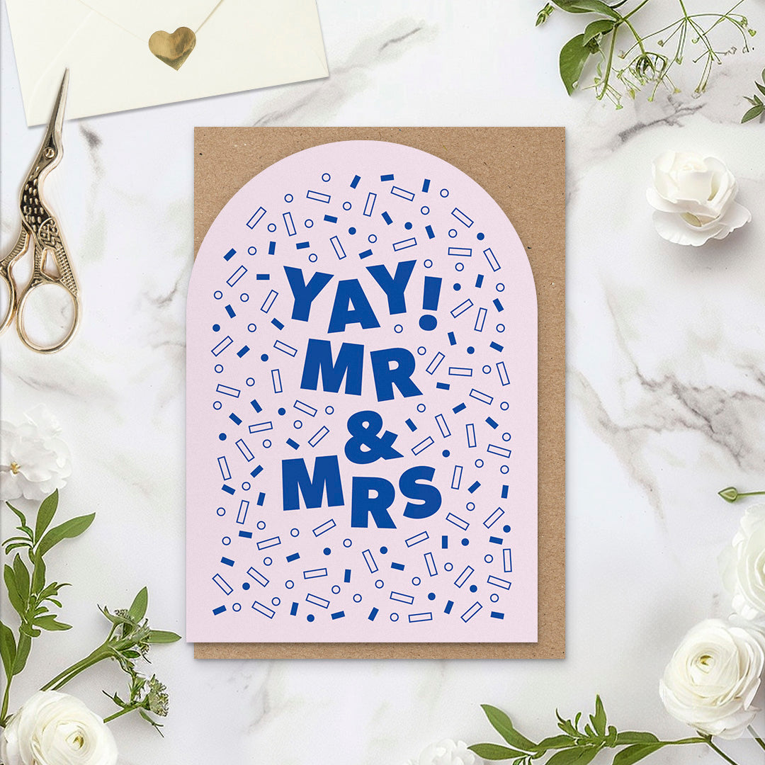 Mr & Mr Wedding Card, Blue