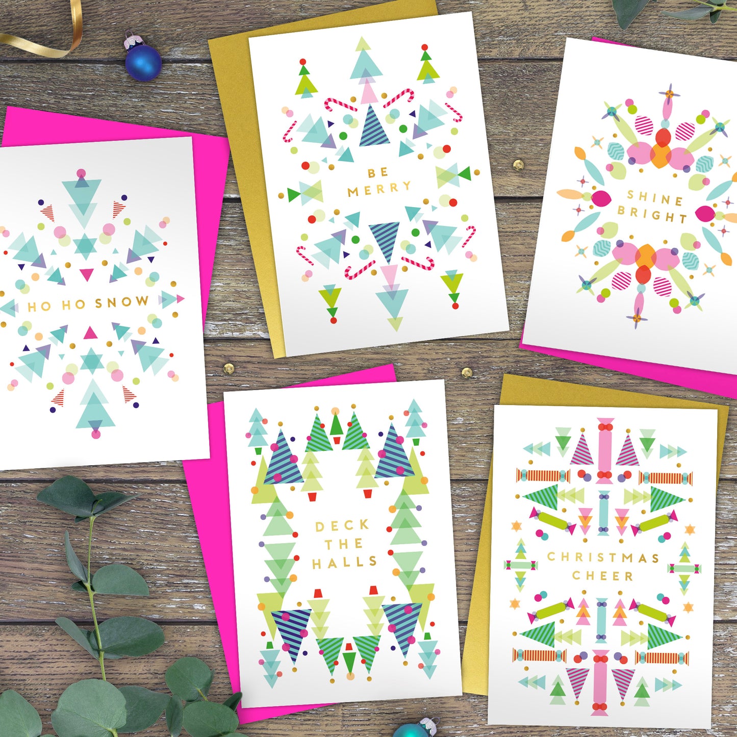 Ho Ho Snow! Geomerry Christmas Card