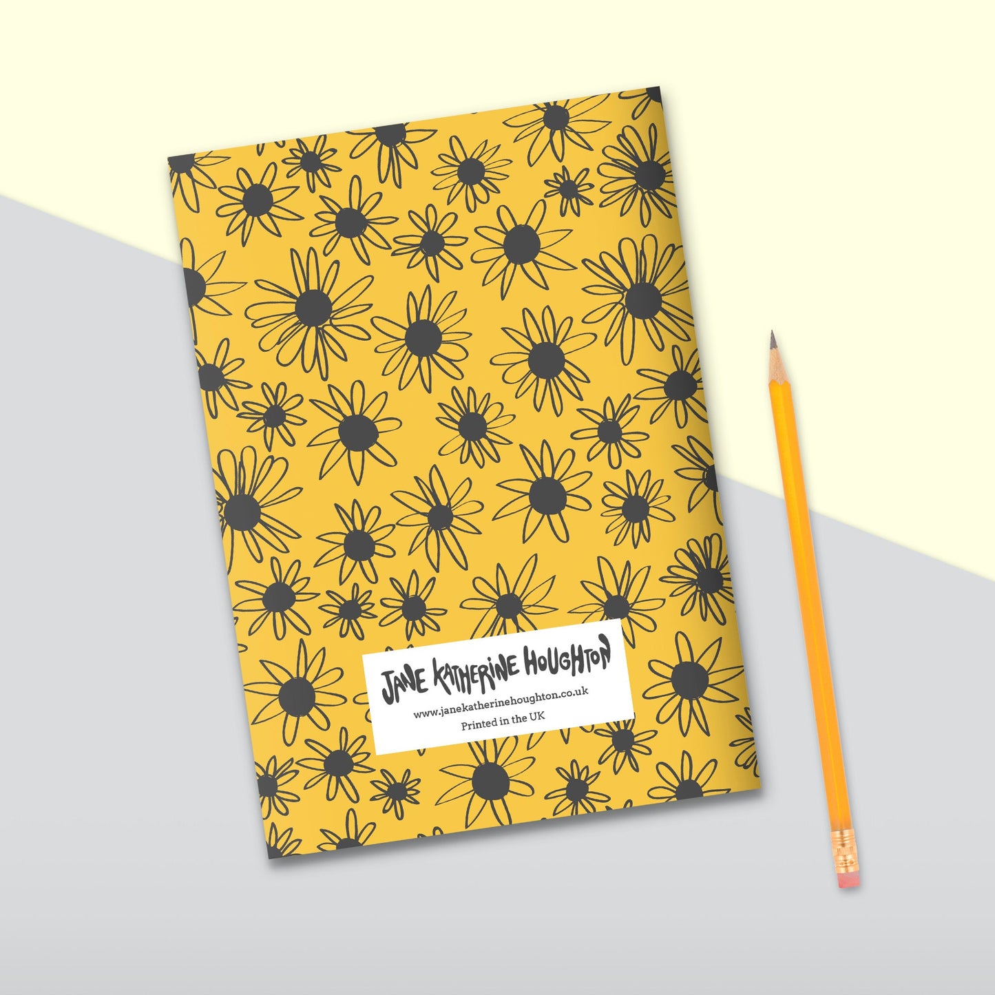 Grey Daisies Notebook | Plain Pages