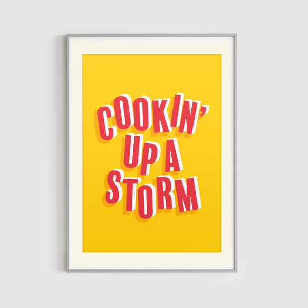 Cooking Up A Storm Typographic Kitchen Print