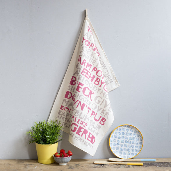 Yorkshire Red & Grey Tea Towel
