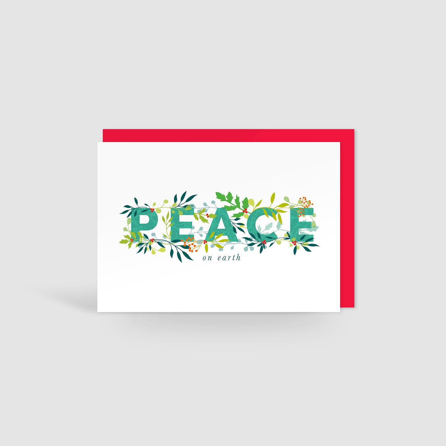Peace On Earth Holly Jolly Christmas Card