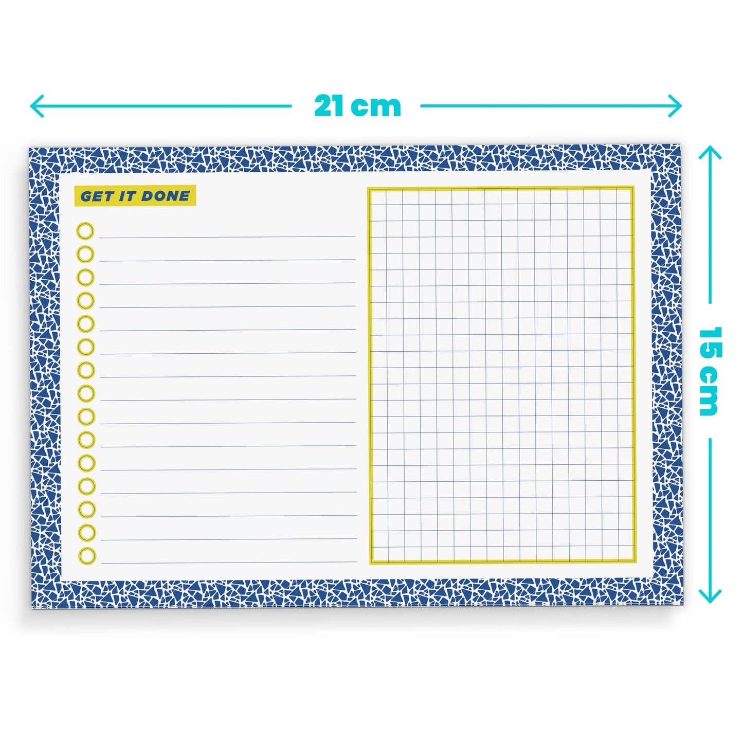 Wholesale Terrazzo Blue and Yellow Desk Pad 50 Tear Off Pages
