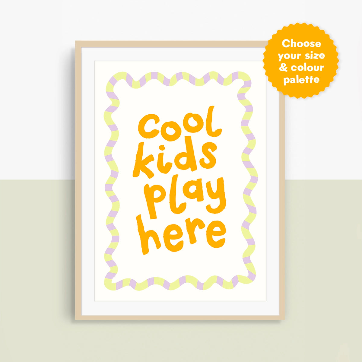Cool Kids Play Here Personalised Print | Red Lettering