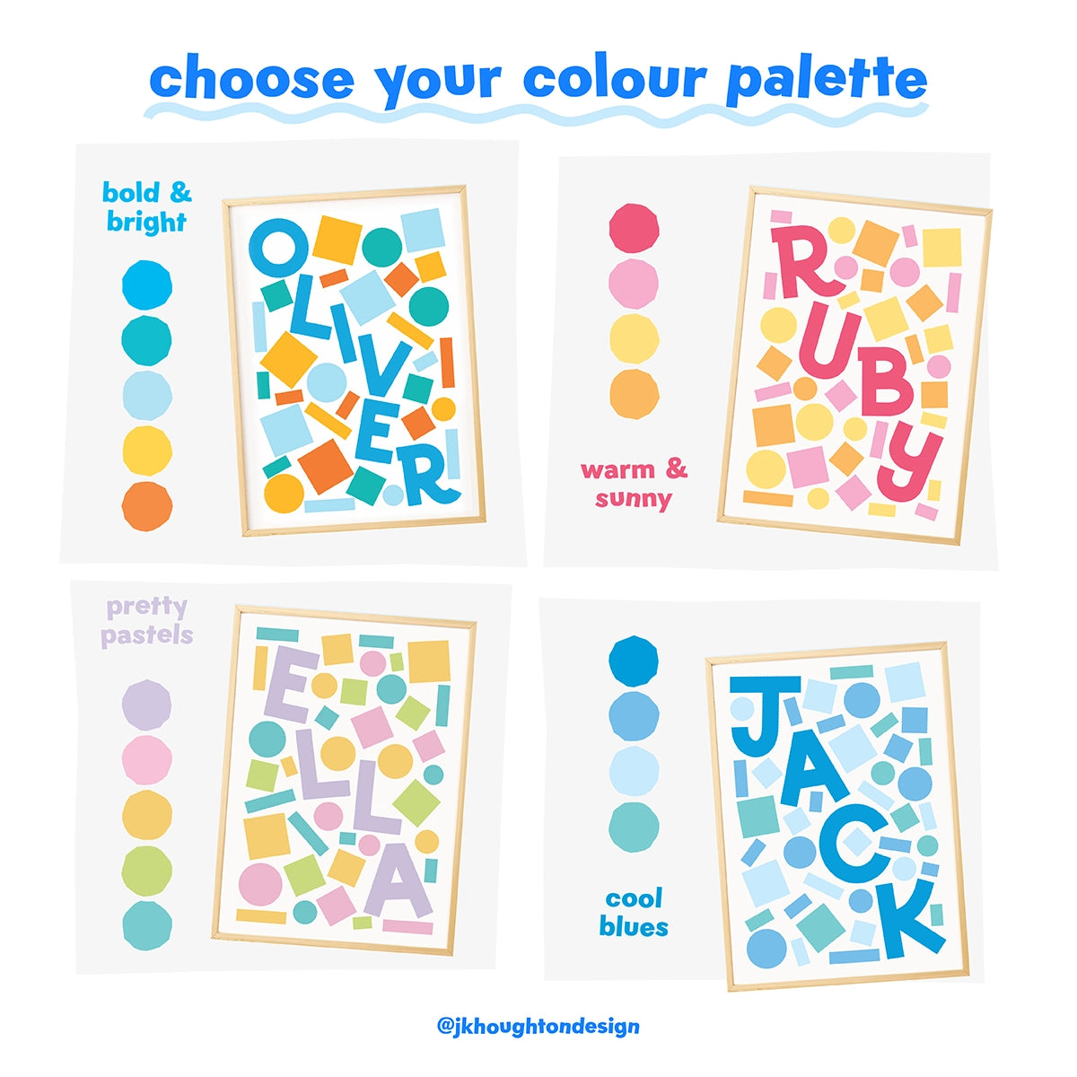 Warm & Sunny Abstract Personalised Children's Name Print