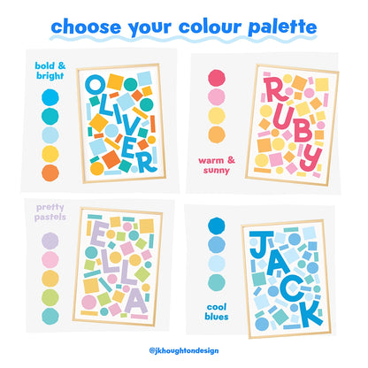 Warm & Sunny Abstract Personalised Children's Name Print