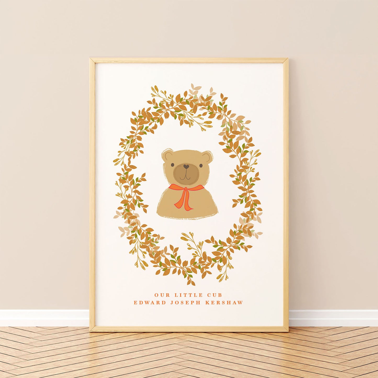 Our Little Cub Personalised Childrens Art Print