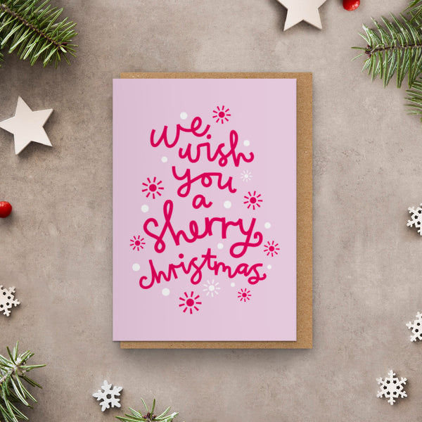 Top Of The Naughty List - Candy Cane Blue & Turquoise Lettering Christmas Card
