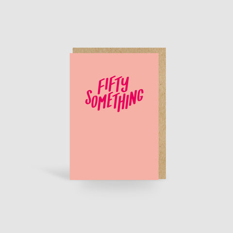 Fifty Something Peach Birthday Card