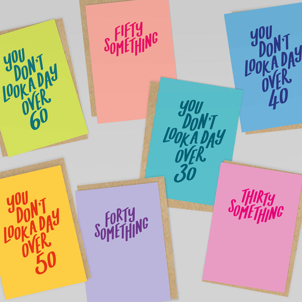 You Don't Look A Day Over 50! Lilac Birthday Card