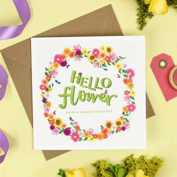 Hello Flower! Birthday Card