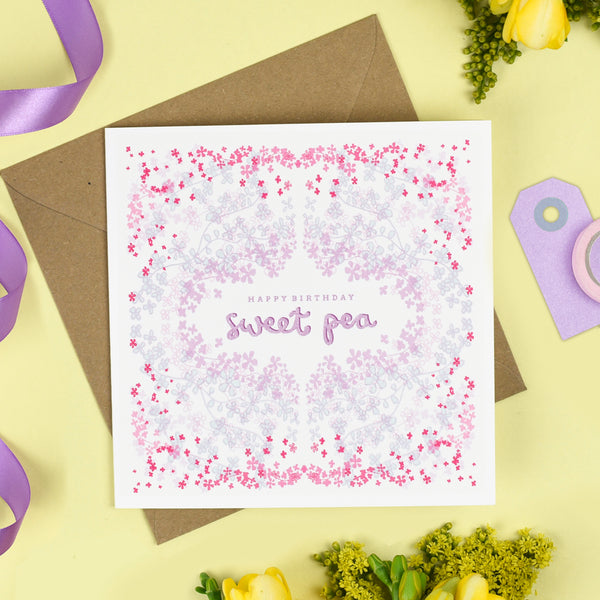 Sweet Pea Birthday Card