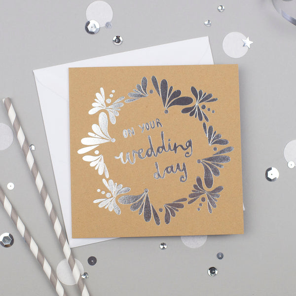 On Your Wedding Day Silver Foil Card