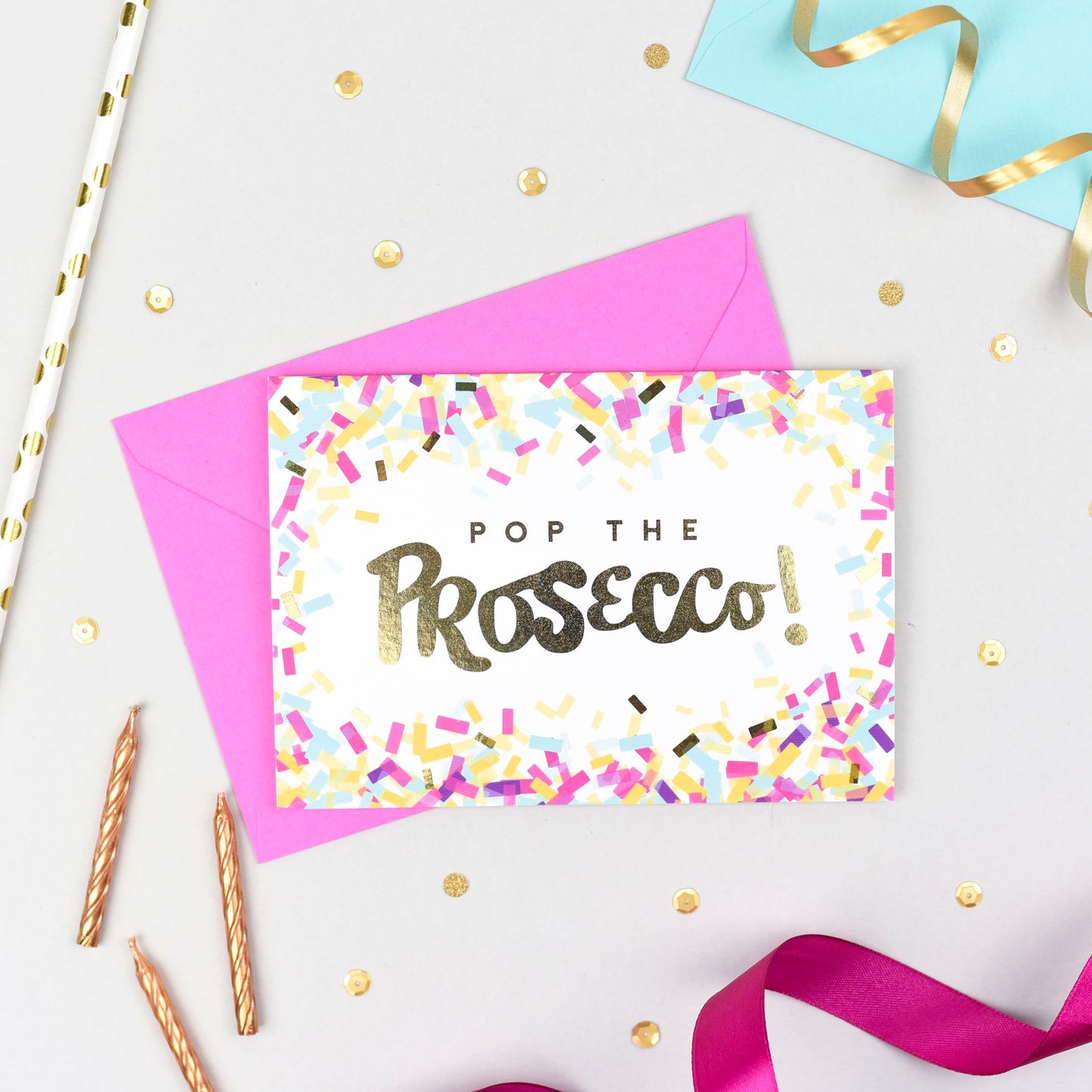 Pop the Prosecco! Gold Foil Card
