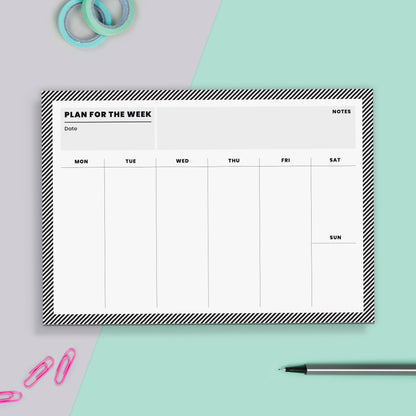 A5 'Get It Done' Terrazzo Blue & Yellow Desk Pad | 50 Tear Off Pages