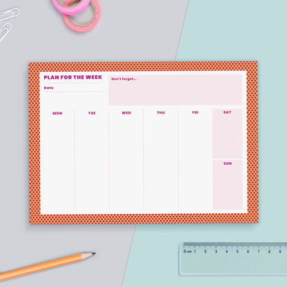 A5 Weekly Monochrome Stripe Planner | 50 Tear Off Pages