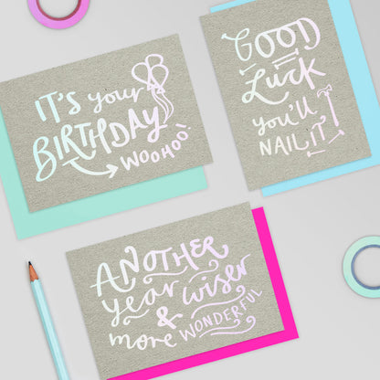 Good Luck, You'll Nail It! Holographic Foil Card