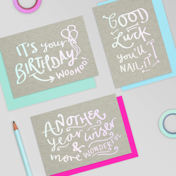 Wiser & More Wonderful Birthday Holographic Foil Card