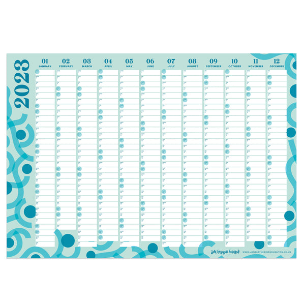 2023 Wall Calendar Year Planner Terracotta Geometric - FREE Delivery