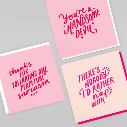 'Nobody I'd Rather Nap With' Valentines Card