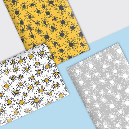 Grey Daisies Notebook | Plain Pages