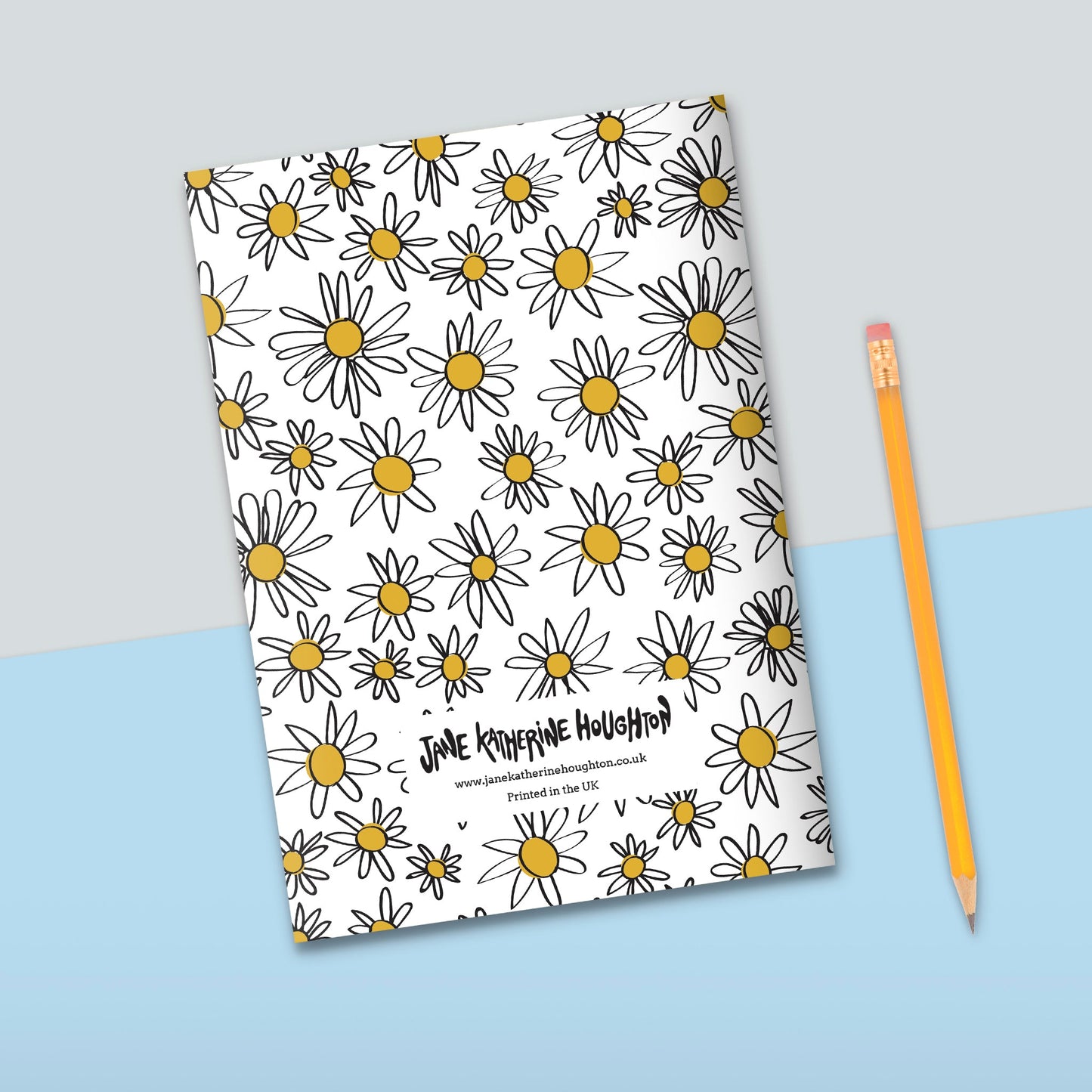 Grey Daisies Notebook | Plain Pages
