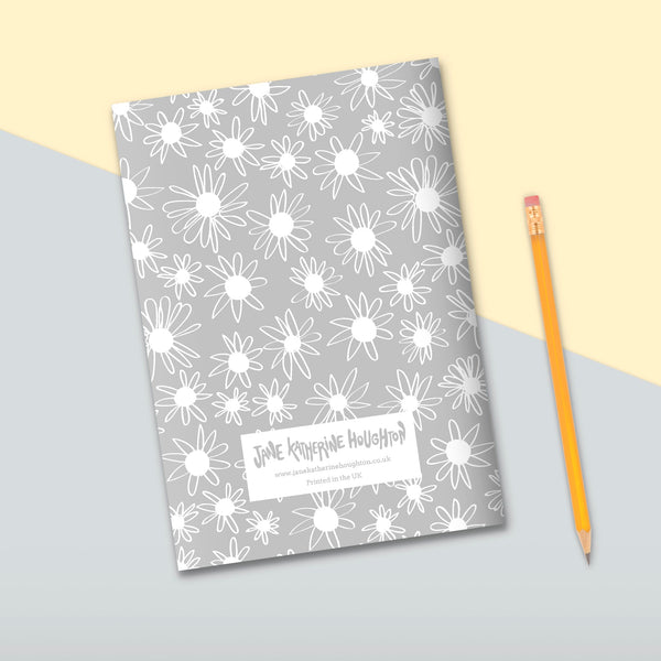 Yellow & Black Daisies Notebook | Plain Pages