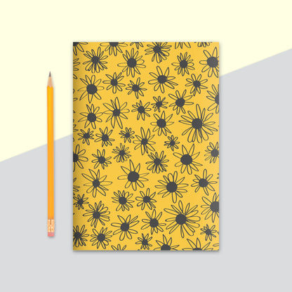 Grey Daisies Notebook | Plain Pages