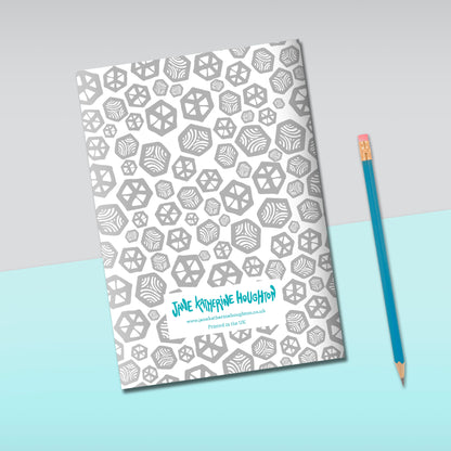 Geometric Pattern Grey Notebook | Plain Pages