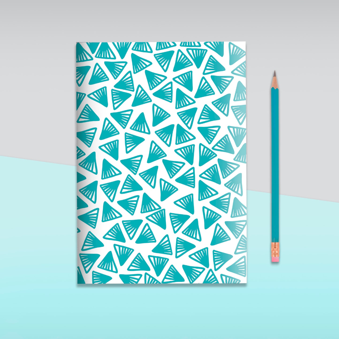 Geometric Pattern Grey Notebook | Plain Pages