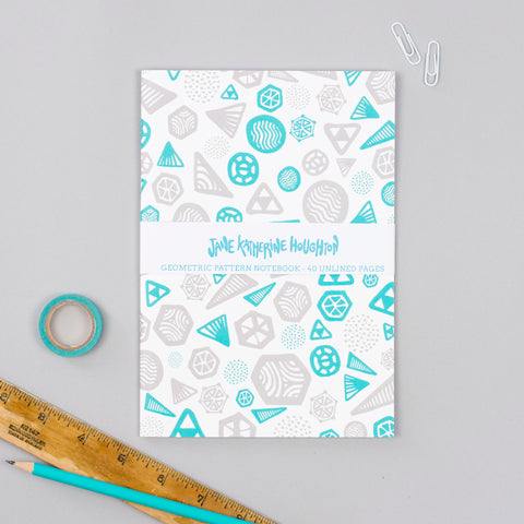 Wholesale - Geometric Grey & Turquoise Notebook