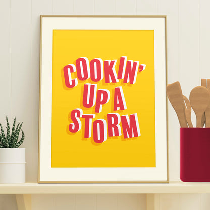 Cooking Up A Storm Typographic Kitchen Print