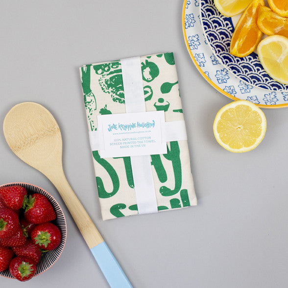 Stay Loyal Stay Local Green Tea Towel
