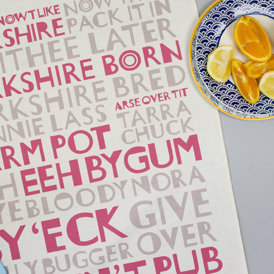 Yorkshire Red & Grey Tea Towel