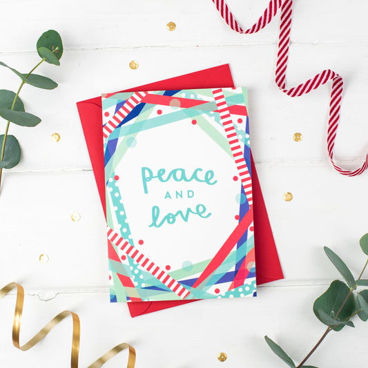 Peace & Love Festive Cheer Christmas Card