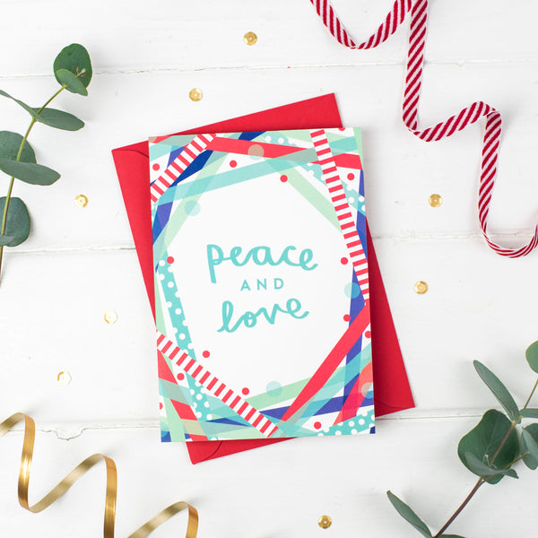 Peace & Love Festive Cheer Christmas Card