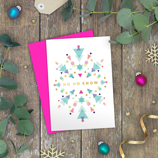 Ho Ho Snow! Geomerry Christmas Card