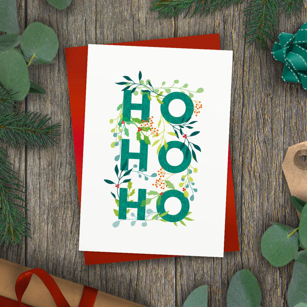 Ho Ho Ho Holly Jolly Christmas Card