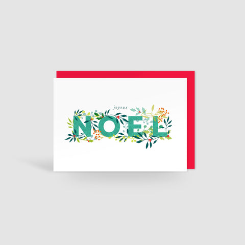 Joyeux Noel Holly Jolly Christmas Card