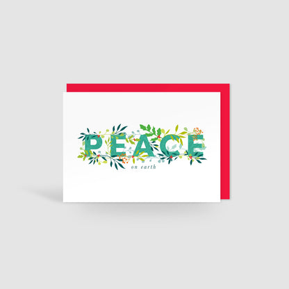Peace On Earth Holly Jolly Christmas Card