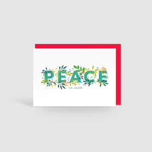 Peace On Earth Holly Jolly Christmas Card